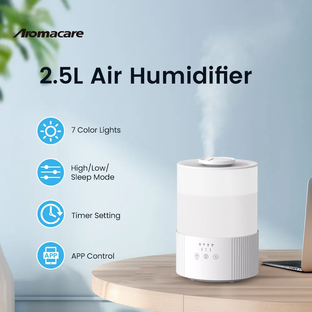 Aromacare 2.5L APP Control Wireless Humidifier Aromatherapy Portable Air Humidifier For Home