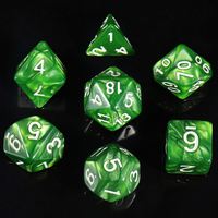 PROMO Jeu de dés de jeu de table à 10, 12 et 20 faces, sept pièces, en acrylique écologique, thème fantastique et science-fiction, boîte cadeau, coloré et carré