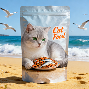 Sachet Doypack Personnalisé Imprimé Fini Mat Refermable avec Fermeture Ziplock pour Aliments pour Animaux de Compagnie, Petit Format - Product Image 1