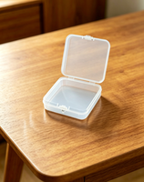 Petite boîte de rangement en plastique PP blanc, taille personnalisée, anti-poussière, organiseur domestique