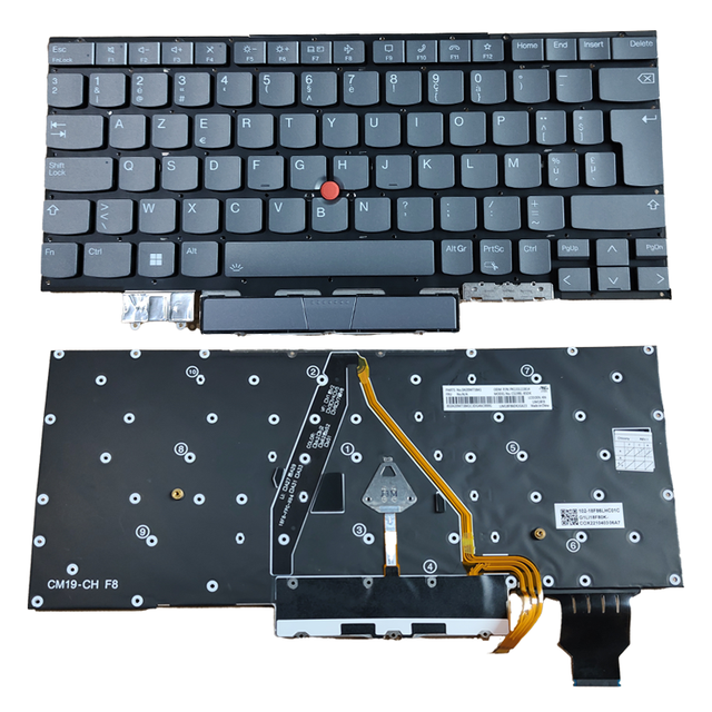 Keyboard for Lenovo ThinkPad LIM20G2 Series Belgian AZERTY Layout Gray Backlit Replacement Keyboard with TrackPoint PK131U91B13