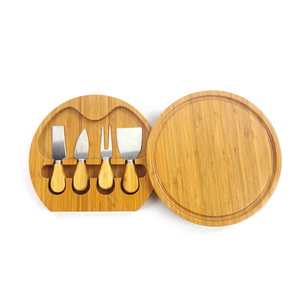 <span class=keywords><strong>Planche</strong></span> à découper ronde en bambou, plateau à <span class=keywords><strong>fromage</strong></span>, plateau à <span class=keywords><strong>charcuterie</strong></span>, plateau de <span class=keywords><strong>charcuterie</strong></span>, cuisine, <span class=keywords><strong>planche</strong></span> à découper naturelle avec un ensemble de couteaux naturels - Product Image 5