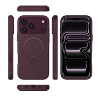 Étui de téléphone hybride en TPU+PC et cuir PU compatible avec iPhone 18, étui de charge magnétique avec support arrière rotatif à 360°