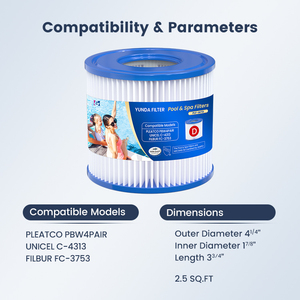 Filtre de remplacement portable <span class=keywords><strong>Intex</strong></span> Type <span class=keywords><strong>D</strong></span> PBW4PAIR C-4313 FC-3753 pour piscines, spas et petits spas - Product Image 2