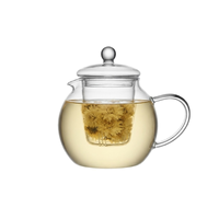 Teko Teh Kaca dengan Infuser Kaca 800ml / 27.33oz, Terbuat dari Kaca Borosilikat Bening untuk Teh Gongfu, Teh Daun, Meja Teh, dan Rumah