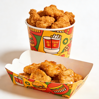 Boîte à snacks jetable pour frites, anneaux d'oignon, tendres de poulet, poulet pop-corn, nuggets de poulet - Emballage de snacks en gros