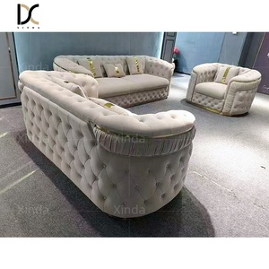 Divano Sezionale di Lusso con Base in Acciaio Inossidabile <span class=keywords><strong>Bianco</strong></span>, Set di Divani a 1, 2 <span class=keywords><strong>e</strong></span> 3 Posti per Soggiorno di Lusso - Product Image 5
