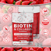 Complément alimentaire en gommes à la biotine, au collagène et à la kératine, marque privée OEM, extra fort, pour le soutien des cheveux, de la peau et des ongles, vente en gros en vrac