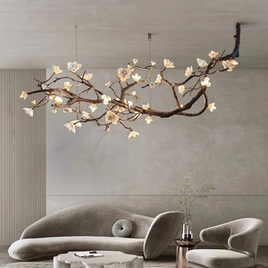 <span class=keywords><strong>Lustre</strong></span> moderne en forme de branche d'arbre <span class=keywords><strong>et</strong></span> de pétale, en <span class=keywords><strong>cuivre</strong></span>, adapté aux cuisines, aux salons <span class=keywords><strong>et</strong></span> aux chambres. - Product Image 2