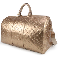 Sac messager et sac de voyage grand format personnalisé pour homme, avec chaîne, design en relief, en cuir PU, mode unisexe