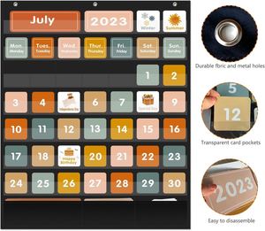 Calendario de pared plegable y funcional de tela resistente con tabla de clima mensual para niños, para uso escolar y de oficina, de fábrica. - Product Image 5