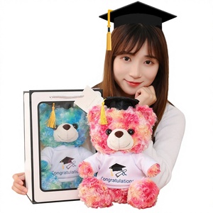 Orsacchiotto di <span class=keywords><strong>Peluche</strong></span> con Cappello da Dottore, Regalo di Laurea per Ragazze, Imbottitura in Cotone PP - Product Image 1