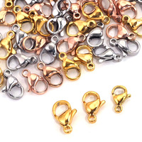 Fournitures de Bijoux en Gros : Fermoirs Mousquetons Géométriques en Acier Inoxydable Plaqué Or 18K avec Turquoise pour Bracelets et Colliers DIY