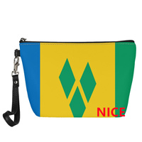Pochette cosmétique personnalisée avec drapeau de Saint-Vincent-et-les-Grenadines pour les voyages à l'étranger, rangement de cosmétiques pour la salle de bain, souvenir de la culture insulaire