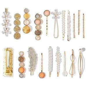 Ensemble d'accessoires pour cheveux de style européen-américain pour femmes et filles, pour mariage, avec des perles décoratives, en résine acrylique, tendance, durable - Product Image 1