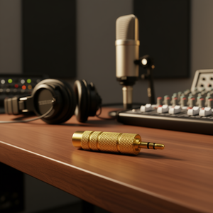 3.5mm Stereo Plug to 6.3mm Stereo Socket Jack <b>Adapter</b> Gold Plated Model Q968 Made in Italy - Product Image 3