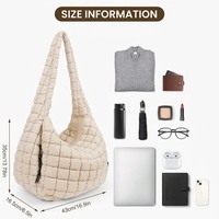 Sac fourre-tout matelassé personnalisé, grand format, léger, en nylon, bandoulière, hobo, résistant à l'eau, pour le quotidien et les voyages, vente en gros, usine OEM