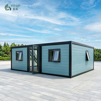 Rumah Lipat Mobile 2 Kamar Tidur Rumah Kontainer Rumah Prefabrikasi Australia Rumah Kontainer Panel Sandwich yang Dapat Diperluas Rumah Kontainer