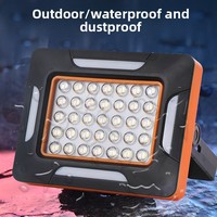 Projecteur portable à LED solaire rechargeable avec batterie au lithium, IP66, 6000K, lumière du jour, lumière d'urgence domestique, lumière de marché nocturne pour le camping
