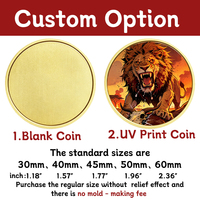 Pièce de monnaie personnalisée en cuivre pur à 99,9 % avec impression couleur UV pour souvenir, médaille, pièce de défi, cadeau d'affaires, objet de collection