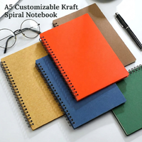 Umweltfreundliches A5 Kraftpapier-Notizbuch mit Individuell Geprägtem Logo Mehrfarbiger Spiralgebundener Notizblock für Unternehmen