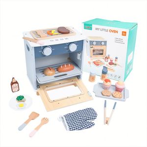 Cuisine de jeu éducative pour l'apprentissage précoce, four à micro-ondes, ensemble de pâtisserie, jouet en bois, cadeau pour enfants - Product Image 1