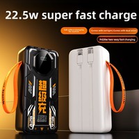 Banques d'alimentation de grande capacité, charge rapide 22,5 W, avec câbles intégrés, écran LED et lampe torche