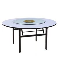 Tables et chaises pliantes modernes et minimalistes pour hôtels, banquets de mariage, restaurants, avec dessus de table en PVC et acier inoxydable