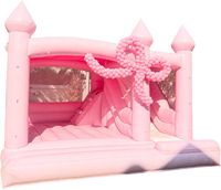 Château gonflable commercial blanc personnalisé pour l'extérieur, structure de saut avec toboggan combiné pour fêtes en plein air