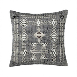 Moraccan Vintage Geometric Patterned Handwoven Cotton Cushion Cover Stylish Soft Decorative Outdoor Living Room Cushion - Product Image 1