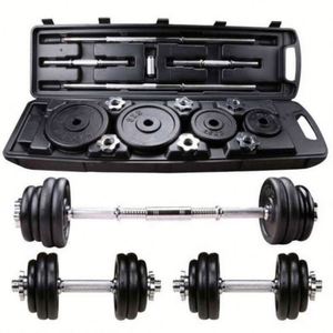 Ensemble d'haltères en fonte de 50 kg certifié CE Mairun USA de haute qualité et à prix abordable avec barre d'haltères en noir/blanc à vendre - Product Image 1