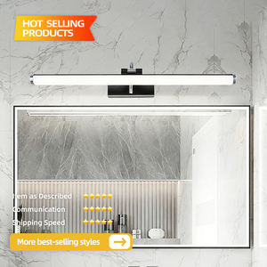 Applique murale linéaire LED dimmable 10W, design moderne, longue et carrée, couleur laiton, pour salle de bain, couloir, hôtel - Product Image 3