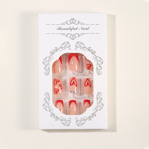 Uñas Postizas de Almendra Blancas con Diseño Francés y Lazo de Perlas, Desmontables, 24 Piezas con Lima de Uñas - Product Image 6