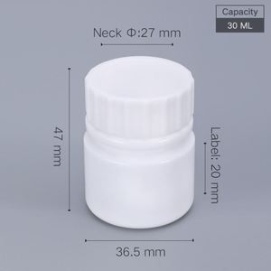 30ml cấp thực phẩm HDPE chai nhựa Tròn container rỗng cho thuốc viên nang bao bì thuốc với vít cap Seal - Product Image 6
