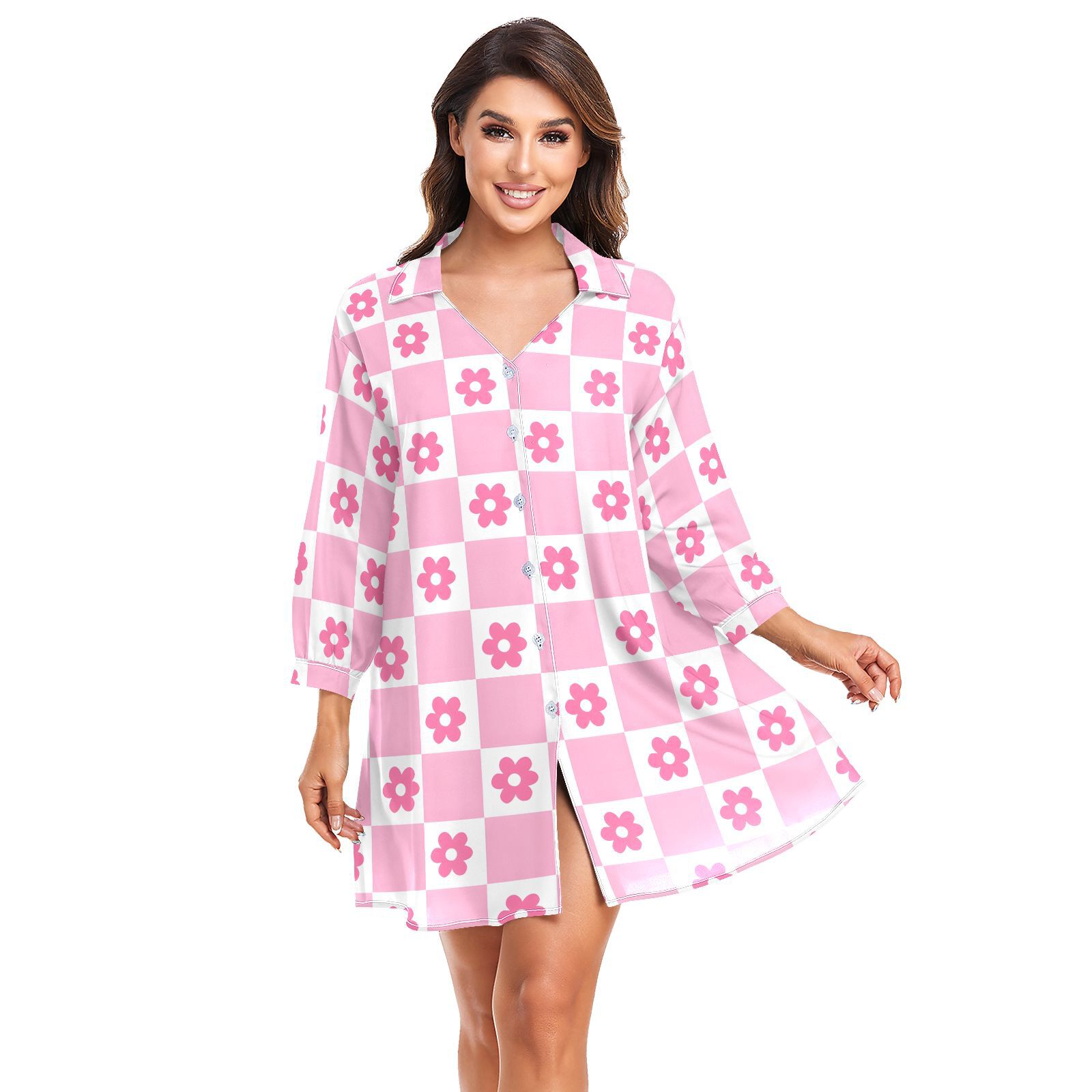 Chic Styles and Comfort in pink check dress for Trendy Women
