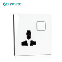 Interruptor de luz táctil de 13A y 1 toma, con panel de cristal y plástico, personalizable, precio de fábrica con 15 años de experiencia, para Reino Unido.