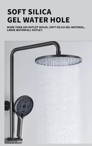 Ensemble <span class=keywords><strong>de</strong></span> douche pluie blanc pour salle <span class=keywords><strong>de</strong></span> bain avec robinet cascade à poignée unique, valve en céramique et jet <span class=keywords><strong>de</strong></span> massage pour hôtels - Product Image 6