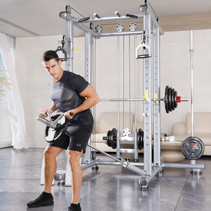 Steel Squat Bench Press Pull Smith Machine Rack Cable Crossover Weight Stack Plates for Full Body <b>Strength</b> <b>Training</b> Commercial - Product Image 6