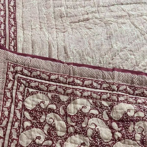 Invierno utiliza Rajasthani bloque impreso hecho a mano lujo cómodo Kantha edredón indio bohemio ropa de cama colcha de algodón Manta - Product Image 1