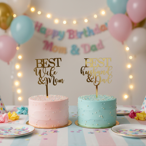 Adorno <span class=keywords><strong>para</strong></span> <span class=keywords><strong>Pastel</strong></span> 'Mejor Esposa y Mamá, Mejor <span class=keywords><strong>Esposo</strong></span> y Papá', Decoraciones <span class=keywords><strong>para</strong></span> <span class=keywords><strong>Pastel</strong></span> <span class=keywords><strong>de</strong></span> Feliz <span class=keywords><strong>Cumpleaños</strong></span> <span class=keywords><strong>para</strong></span> el Día <span class=keywords><strong>de</strong></span> la Madre y el Día del Padre - Product Image 2