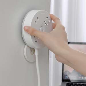 Auto-adhésif sans poinçon bureau Mobile prise enfichable support de <span class=keywords><strong>fixation</strong></span> support support montage mural maison multiprise fixateur - Product Image 4