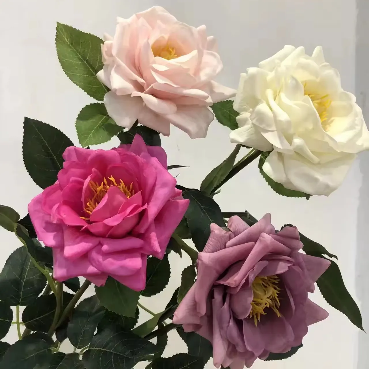 Y-H053 उच्च गुणवत्ता लक्जरी 12cm बड़ा सिर 72cm लंबी रियल टच गुलाब कृत्रिम फूल शादी के लिए घर सजावट