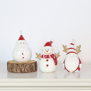 <span class=keywords><strong>Adornos</strong></span> Navideños Colgantes de Cerámica, Muñecos de Nieve y Gnomos Impresos a Mano, Colgante <span class=keywords><strong>para</strong></span> Árbol de <span class=keywords><strong>Navidad</strong></span>, Decoración <span class=keywords><strong>para</strong></span> Fiestas - Product Image 2