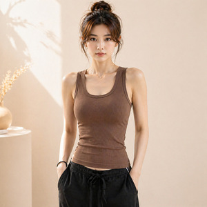 Women's Yoga Vest Scoop Neck Backless Breathable <b>Tight</b> Fit Summer 2026 Fitness Sports <b>Top</b> - Product Image 3