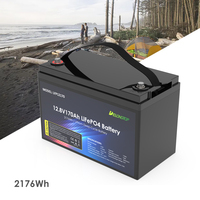 Batterie au lithium-ion LiFePO4 de haute qualité EU 12V 100AH 200AH 300AH 400AH 500AH 600AH 800AH 12.8V pour camping-car, marine et VR