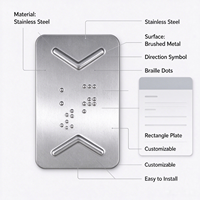 Panneau Braille en Acier Inoxydable, Plaque Indicatrice de Direction Tactile, Panneau Braille Personnalisable Accessible pour la Signalisation Publique