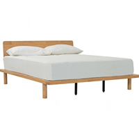Cama de Plataforma de Roble Macizo Minimalista de Grado Comercial al por Mayor, Ecológica y Duradera, para Proyectos de Muebles de Hotel y Apartamento, Cama Personalizada