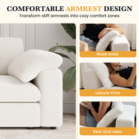 Canapé modulable convertible et extensible en tissu chenille, avec assise profonde en mousse sans armature, en forme de L, idéal pour hôtels et écoles