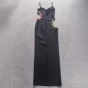 OEM Factory bendaggio personalizzato di alta qualità abito da sera elegante <span class=keywords><strong>nero</strong></span> modesto abito da Cocktail Club Sexy - Product Image 4