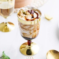 Verre à vin INS en plastique jetable moderne classique bord de placage pour les fêtes fournitures de boissons ornement de table pour coupe de champagne glace